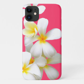 Capa Para iPhone 11 Hawaiian white plumeria flower pink