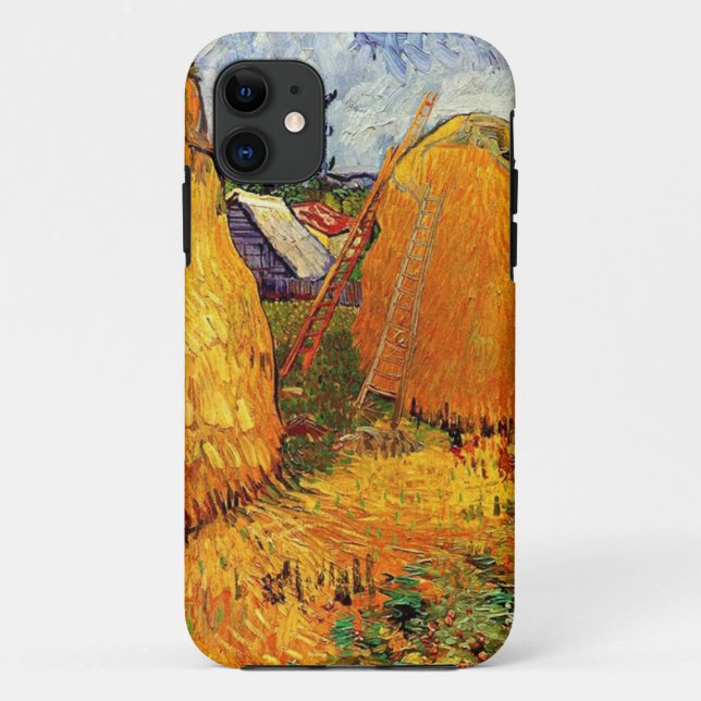 Capa Para iPhone 11 Haystacks em Provence por Van Gogh. (Verso)
