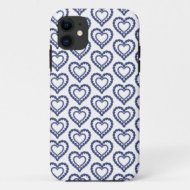 Capa Para iPhone 11 Heart Sapphire Gemstone (Verso)