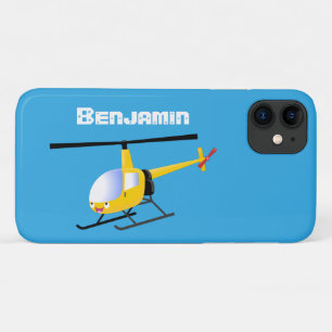 Capa Para iPhone 11 Helicóptero de desenho animado amarelo