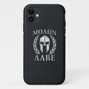 Capa Para iPhone 11 Helmet Molon Labe Chrome Spartan no iPhone de Gril
