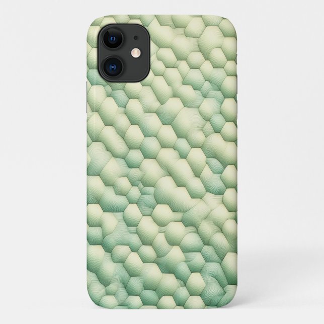Capa Para iPhone 11 Hexágonos Geométricos Orgânicos Modernos - Elegant (Verso)