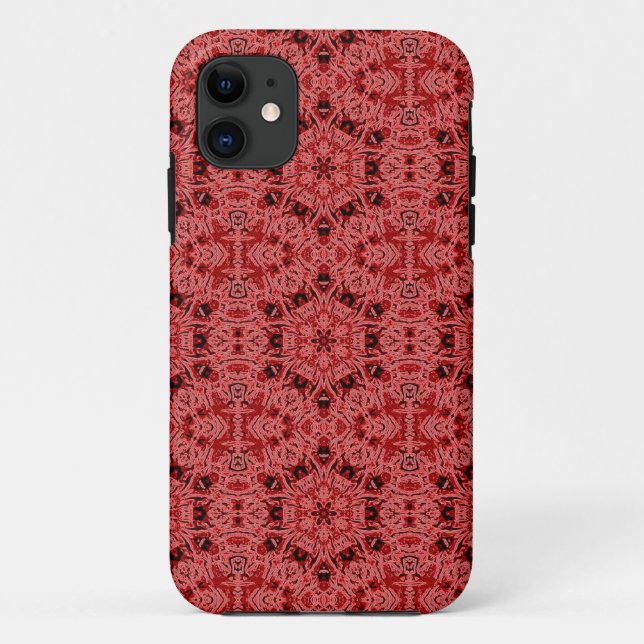 Capa Para iPhone 11 hexagrama vermelho (Verso)