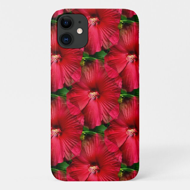 Capa Para iPhone 11 Hibisco Vermelho...... (Verso)