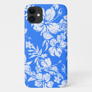 Capa Para iPhone 11 Hibiscus Pareau Havaiano - Azul-real