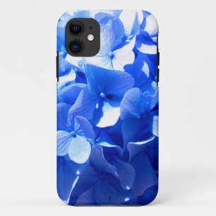 Capa Para iPhone 11 Hídrangas azuis-florais elegantes-de-cobalto