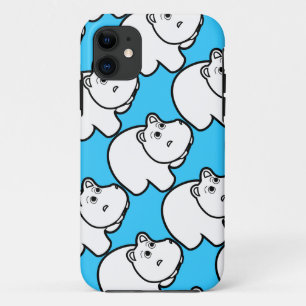 Capa Para iPhone 11 Hipopótamo azul bonito