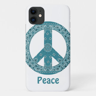 Capa Para iPhone 11 Hippy Bandanna - Sinal de Paz Teal