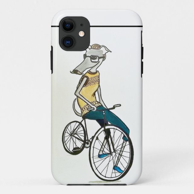 Capa Para iPhone 11 Hipster de Whippet (bicicleta) (Verso)