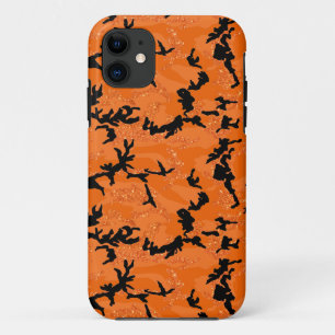 Capa Para iPhone 11 HOC Laranja Glitter Edição Halloween Camo