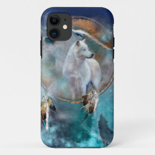 Capa Para iPhone 11 Homem-fantasma indiano e lobo-chefe de etnia triba