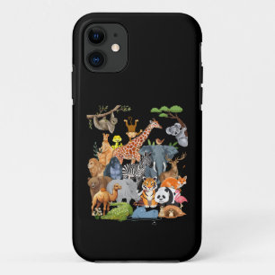 Capa Para iPhone 11 Homens Mulheres e Crianças Vida Selvagem Dia da Fe