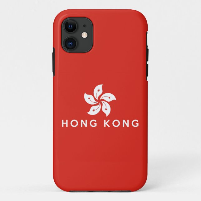 Capa Para iPhone 11 hong kong country flag texto (Verso)