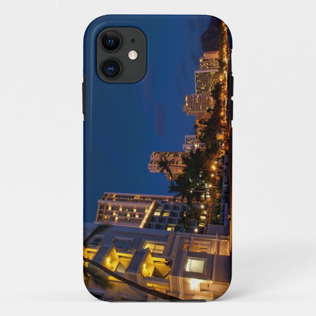 Capa Para iPhone 11 Honolulu, Oahu, Havaí. Exposição noturna (Verso)