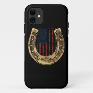 Capa Para iPhone 11 Horse Lover Presente nos EUA Bandeira Sortuda