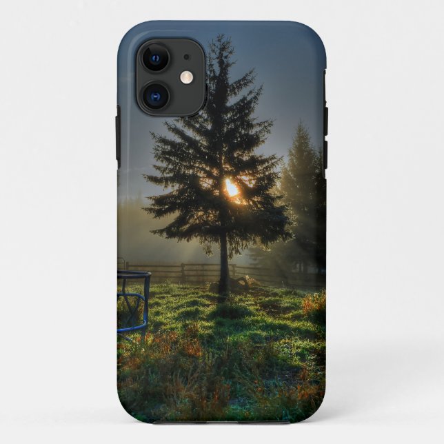 Capa Para iPhone 11 Horse Ranch Sunrise Nature Foto (Verso)