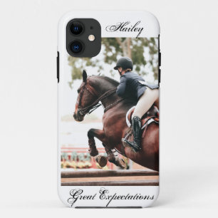 Capa Para iPhone 11 Horse Show Horse & Rider Equestrian Hunter Jumper
