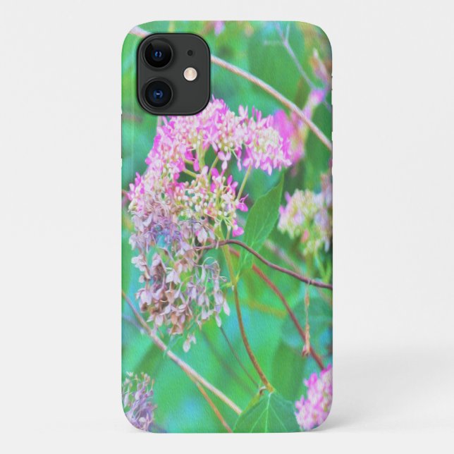 Capa Para iPhone 11 Hortênsias Invincibelle Spirit Rosa Quente na Aqua (Verso)