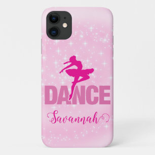 Capa Para iPhone 11 Hot Pink Ballerina Dance Sparkle Personalizado