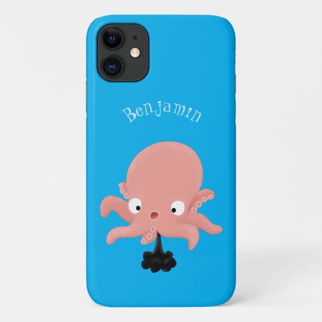 Capa Para iPhone 11 Humor animado de polvo de bebê rosa e bonito (Verso)