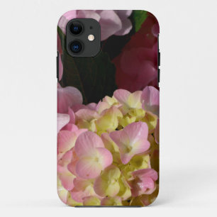 Capa Para iPhone 11 Hydrangeas Rosa e Cream