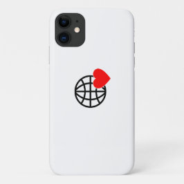 Capa Para iPhone 11 Ícone do Globo de Amor Mundial | Coração Terra Des