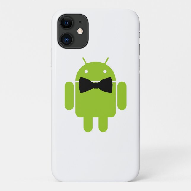 Capa Para iPhone 11 Ícone Robô Android de Estilo Formal (Verso)