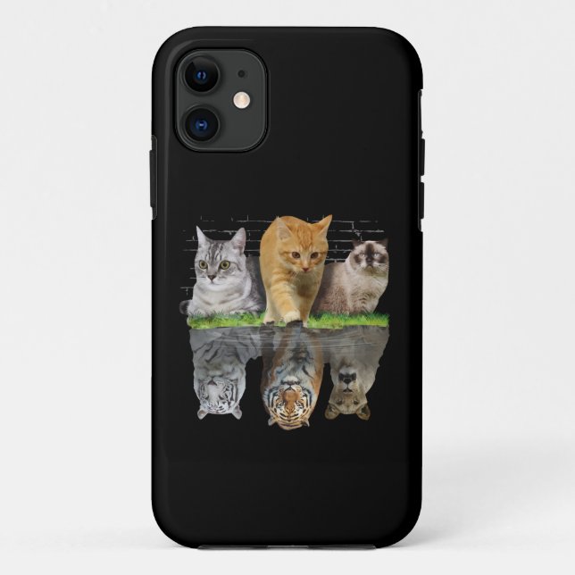 Capa Para iPhone 11 Ideia de Design de Presente de Reflexão de Gato Di (Verso)