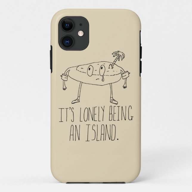Capa Para iPhone 11 Ilha dos desenhos animados (Verso)