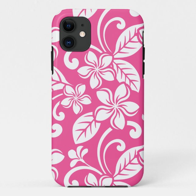 CAPA PARA iPhone 11 ILHA PLUMERIA (ROSA MELANCIA) (Verso)