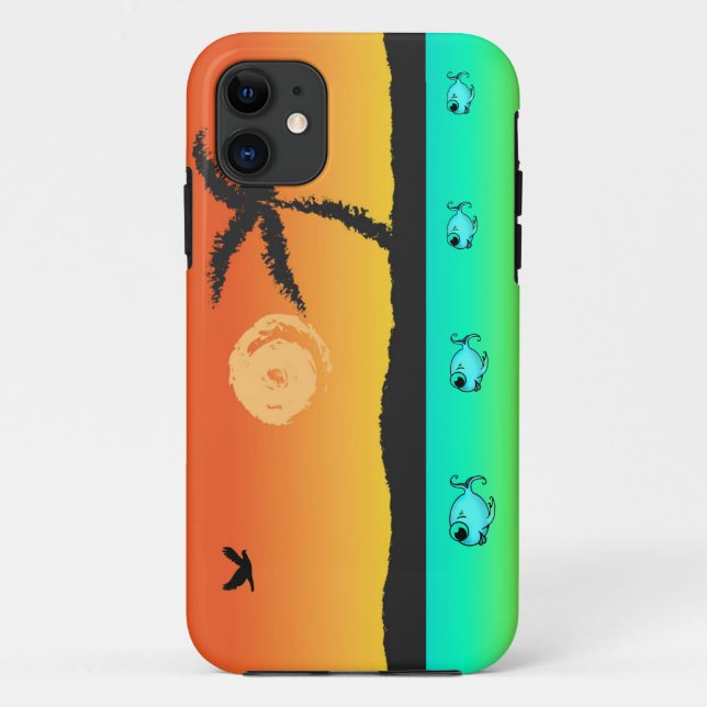 Capa Para iPhone 11 Ilha Sunset (Verso)