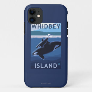 Capa Para iPhone 11 Ilha, WashingtonOrca e vitela de Whidbey