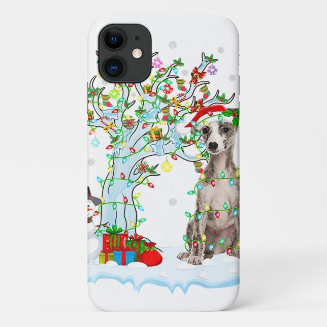 Capa Para iPhone 11 Iluminação em árvore do cachorro-branco | Presente (Verso)