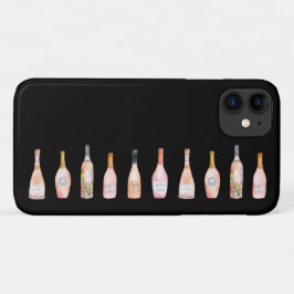 Capa Para iPhone 11 Ilustração da aquarela da garrafa de vinho rosé ro
