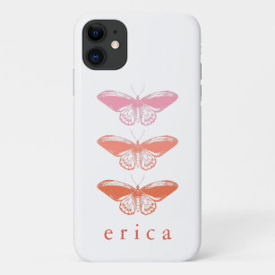 Capa Para iPhone 11 Ilustração da borboleta rosa-pintada de safra