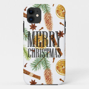 Capa Para iPhone 11 Ilustração de cones de pinho e especiarias do Nata