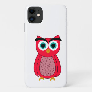 Capa Para iPhone 11 Ilustração de Coruja Rosa Fofa