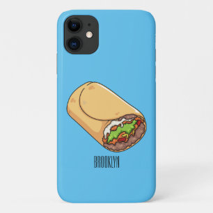 Capa Para iPhone 11 Ilustração de desenho animado burrito