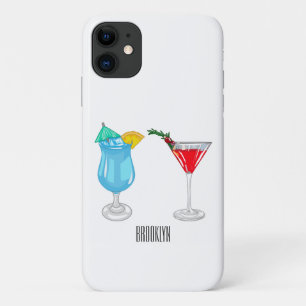 Capa Para iPhone 11 Ilustração de desenho animado coquetel