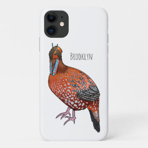 Capa Para iPhone 11 Ilustração de desenho animado de aves tragopan de
