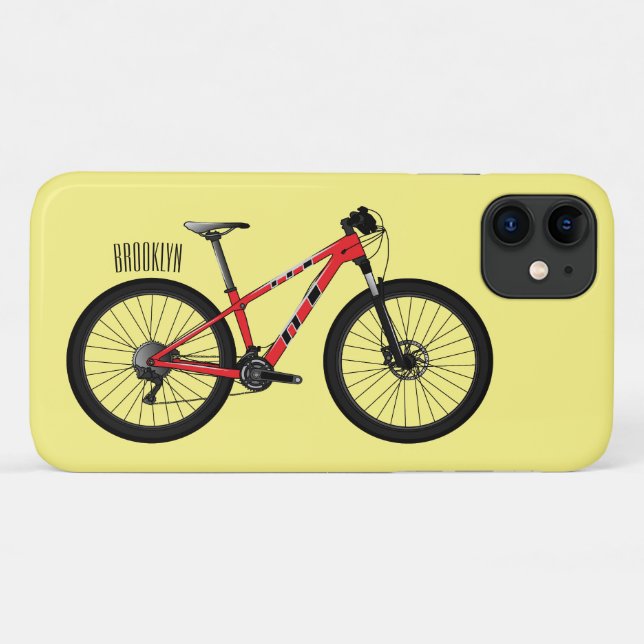 Capa Para iPhone 11 Ilustração de desenho animado de bicicleta (Verso (horizontal))