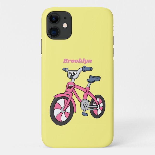 Capa Para iPhone 11 Ilustração de desenho animado de bicicleta de cria (Verso)