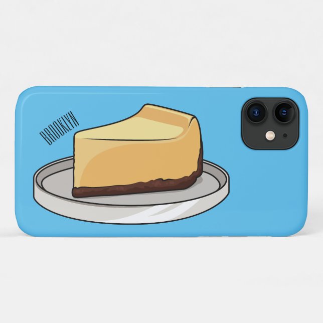 Capa Para iPhone 11 Ilustração de desenho animado de Cheesecake (Verso (horizontal))