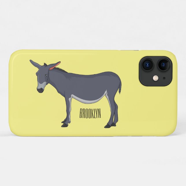 Capa Para iPhone 11 Ilustração de desenho animado de Donkey (Verso (horizontal))
