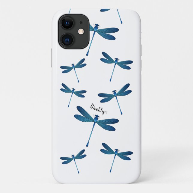 Capa Para iPhone 11 Ilustração de desenho animado de Dragonfly (Verso)