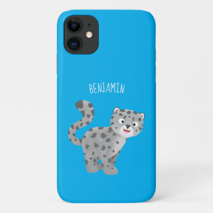 Capa Para iPhone 11 Ilustração de desenho animado de leopardo-da-neve