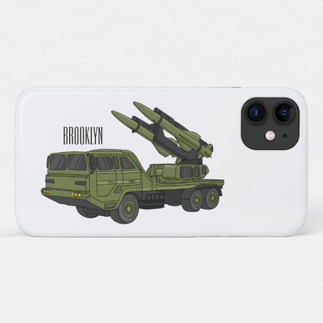 Capa Para iPhone 11 Ilustração de desenho animado de mísseis militares (Verso (horizontal))