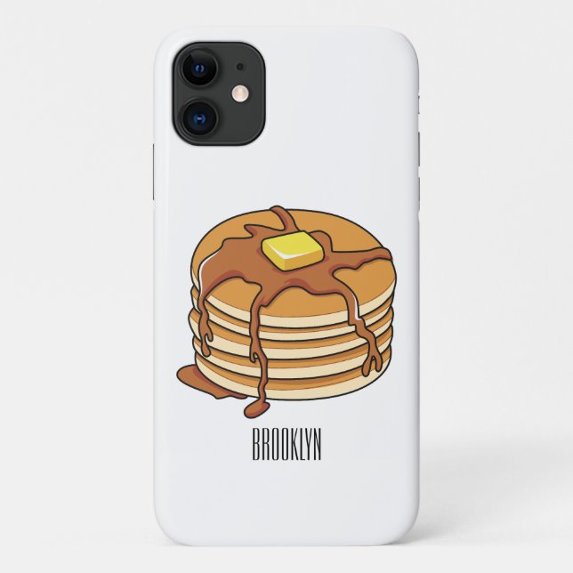 Capa Para iPhone 11 Ilustração de desenho animado de Pancake (Verso)