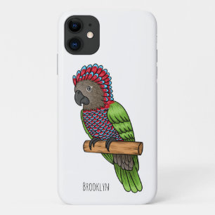 Capa Para iPhone 11 ilustração de desenho animado de papagaio de cabeç