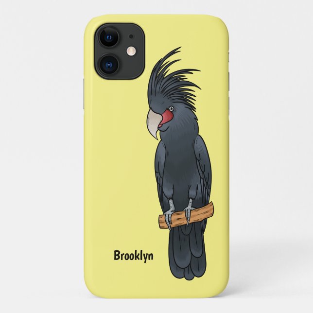 Capa Para iPhone 11 Ilustração de desenho animado de pássaro da palma (Verso)